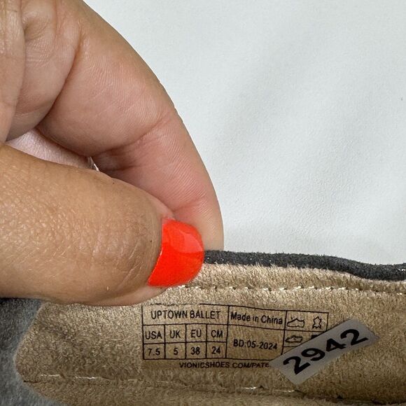 Vionic Uptown Ballet Slip Ons Loafer Flats Size 7.5 Platform Gray Suede Comfort - Picture 11 of 12